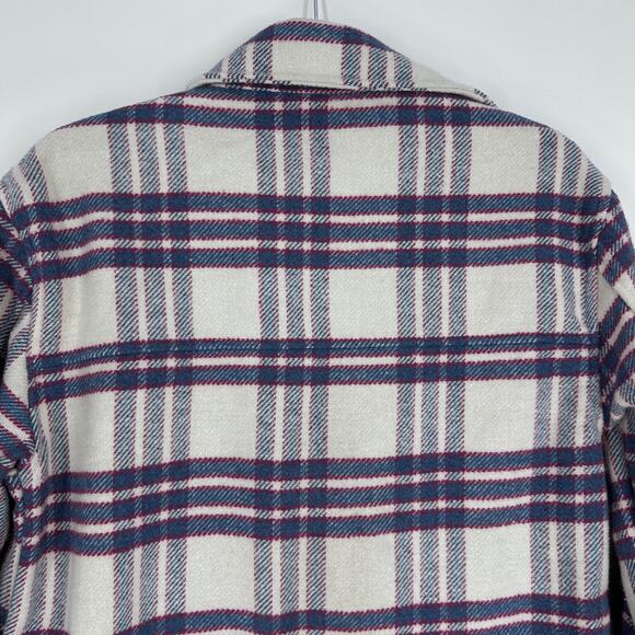 Joie Boyfriend Plaid Wool Blend Snap Front Shacket Jacket Womens XS - Picture 5 of 8